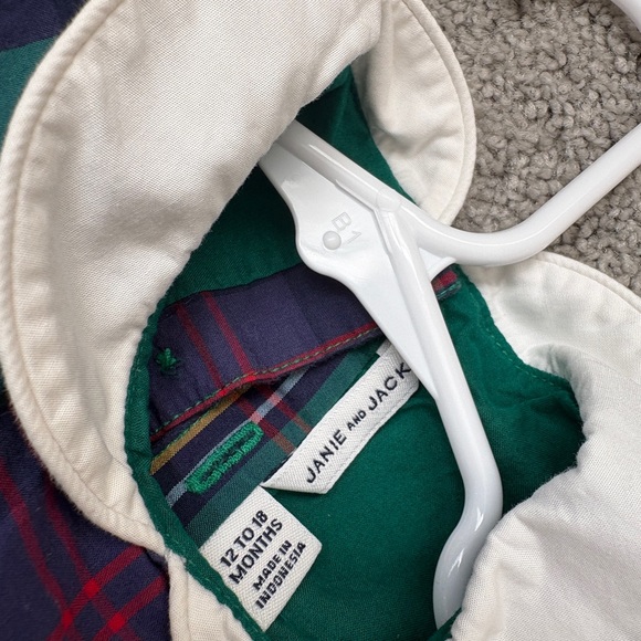 Janie and Jack Baby Girl Green Plaid Set 12-18 months - Picture 4 of 5
